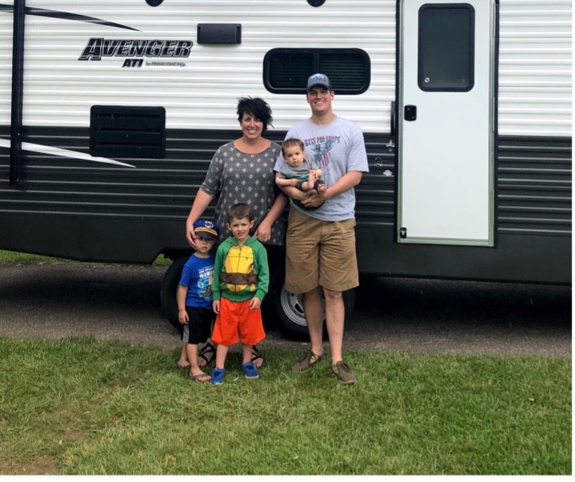 Alex Frost, family and the camper van RV going camping